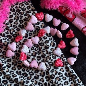 Valentines Day Heart-Shaped Fabric Garland